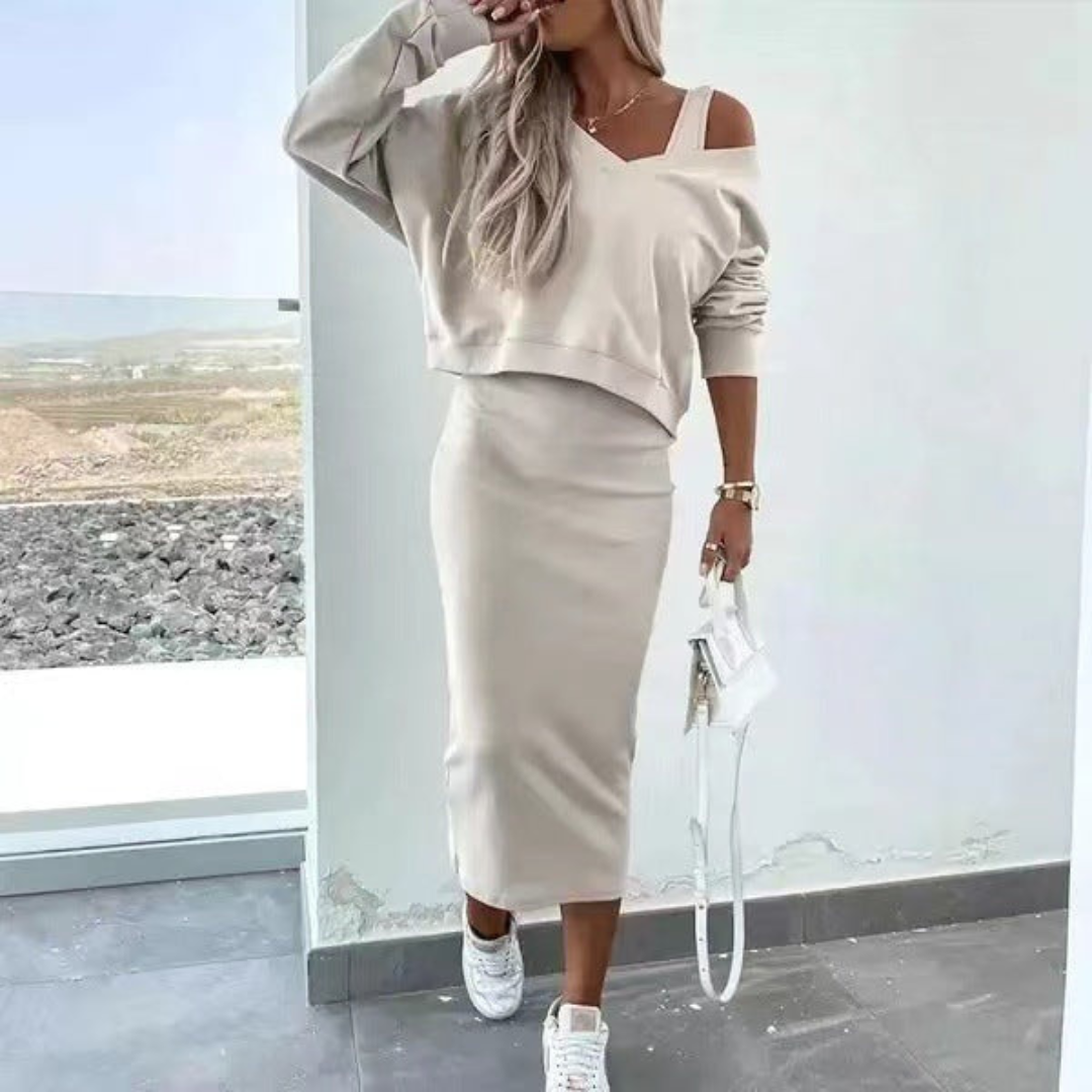 Camille™ | Chloé Ensemble Élégant Robe & Top