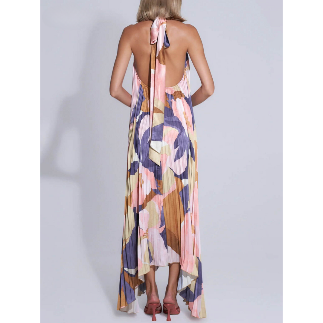 Camille™ | Janelly Robe Longue Plissée à Col Halter