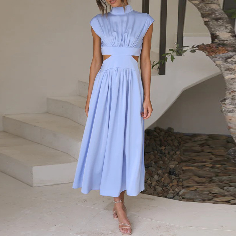 Camille™ | Lune Robe Midi Élégante à Découpes Latérales