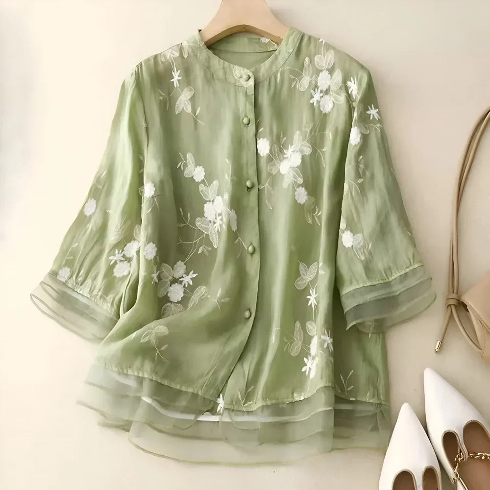 Evie™ | Bomull Blommig Top