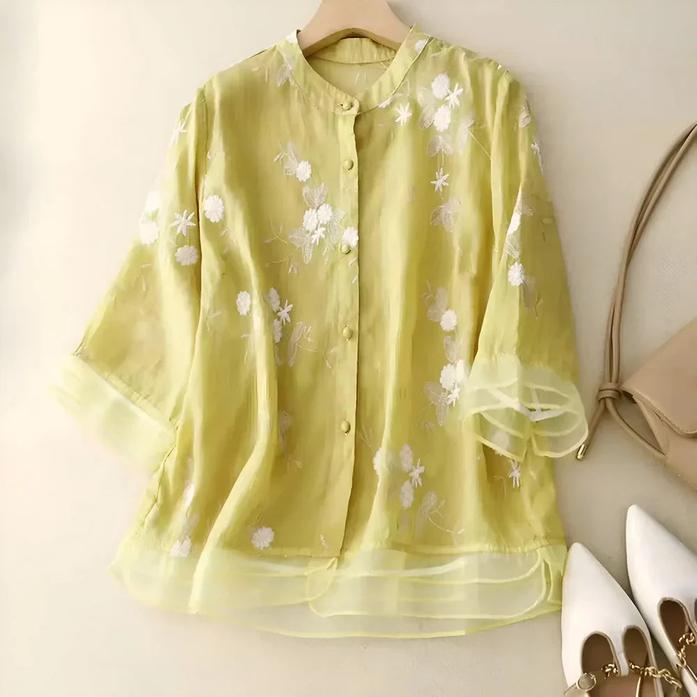Evie™ | Bomull Blommig Top