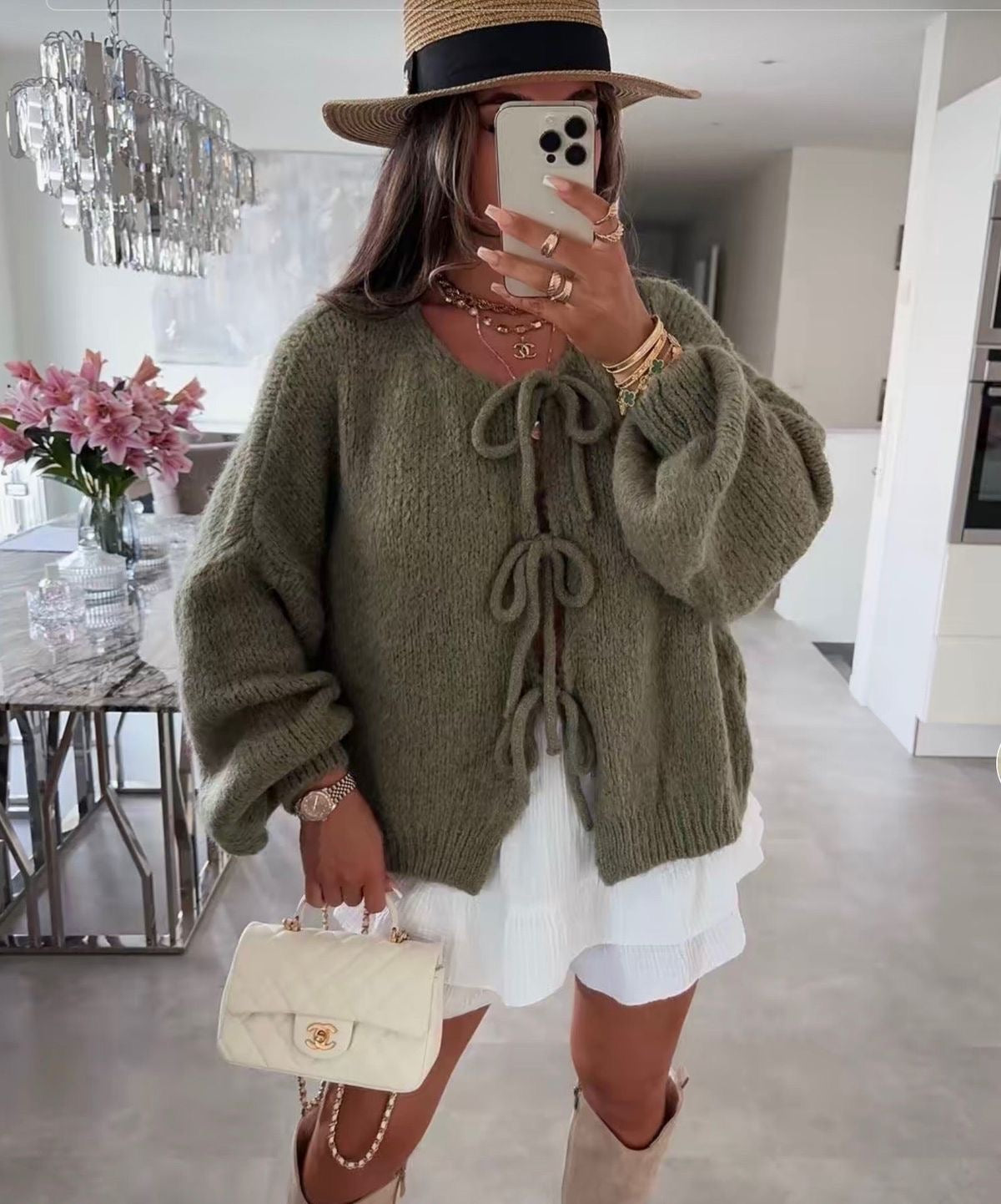 Camille™ | Cardigan avec Détails en Nœud