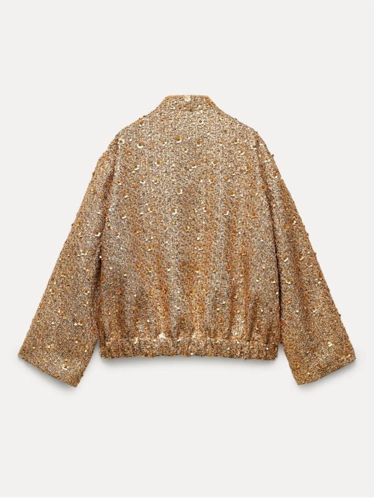 Camille™ | Veste en Sequins Dorés