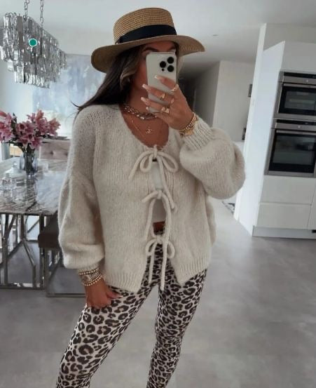 Camille™ | Cardigan avec Détails en Nœud