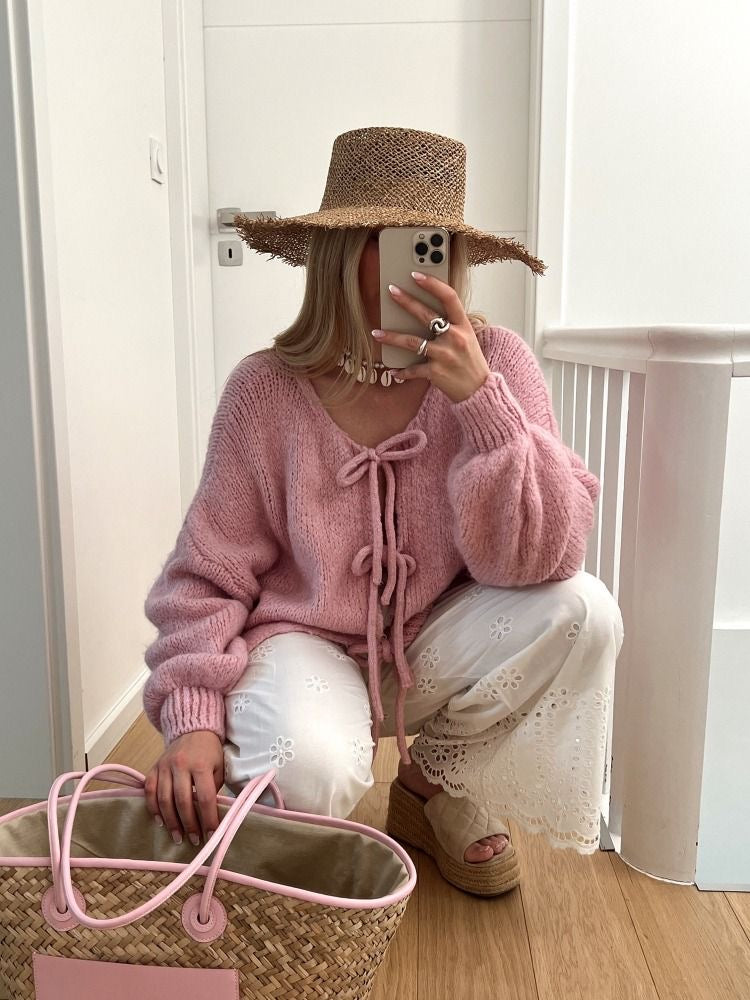 Camille™ | Cardigan avec Détails en Nœud