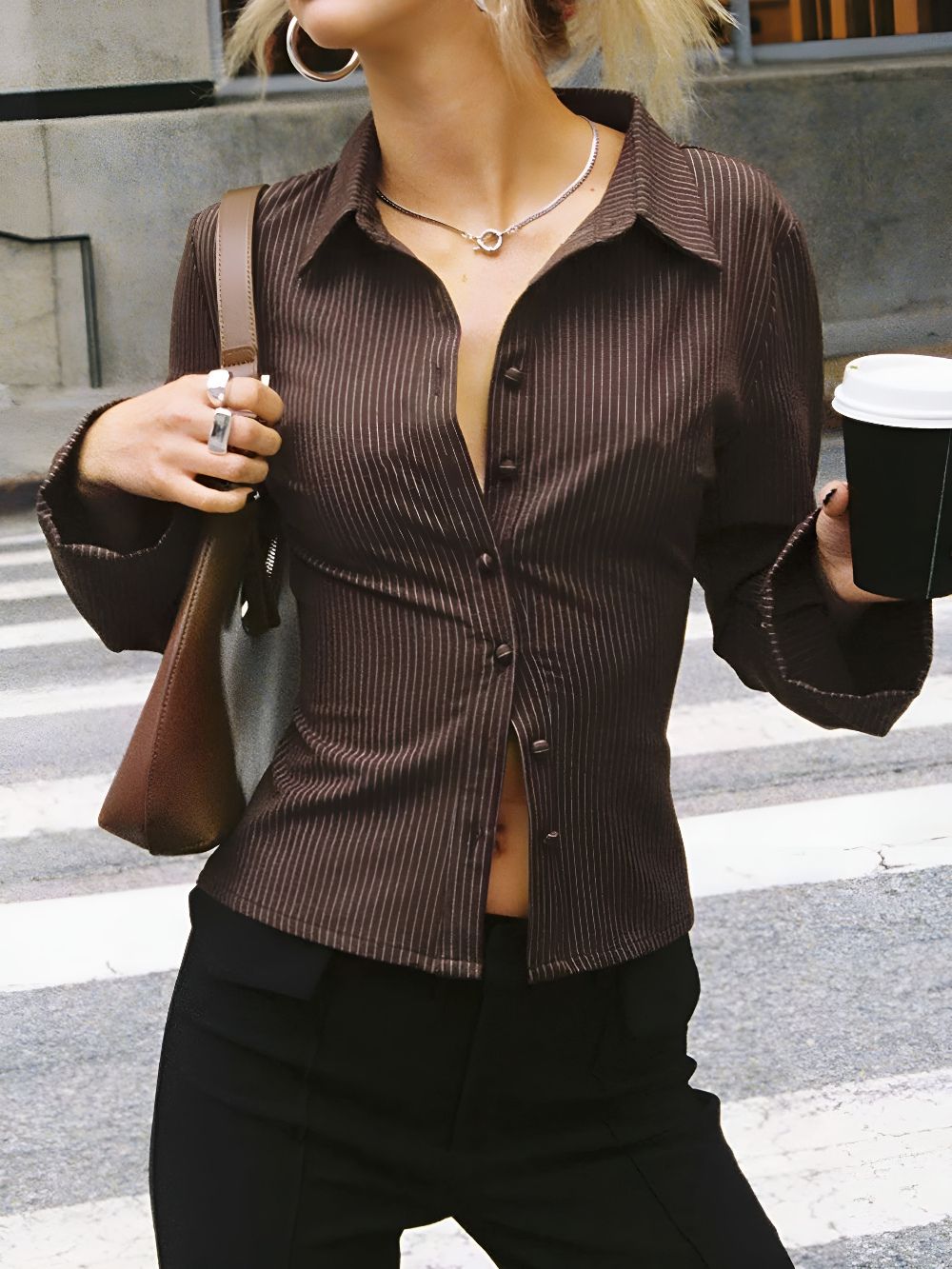 Maud™ | Retro Top med Knäppning