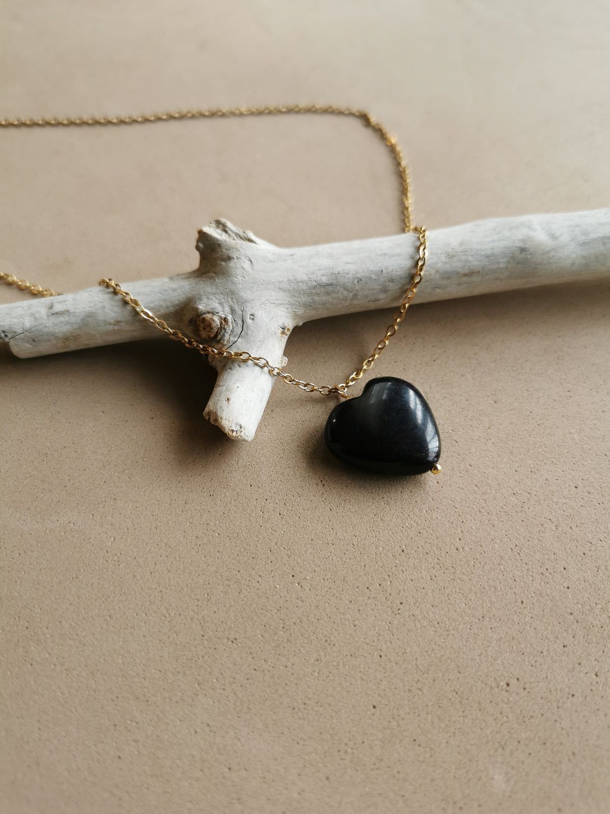 Zélie™ | Hjärthalsband Svart Onyx