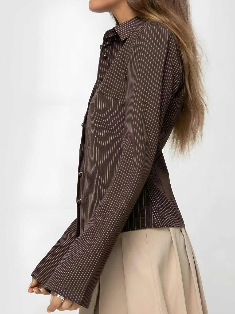 Maud™ | Retro Top med Knäppning