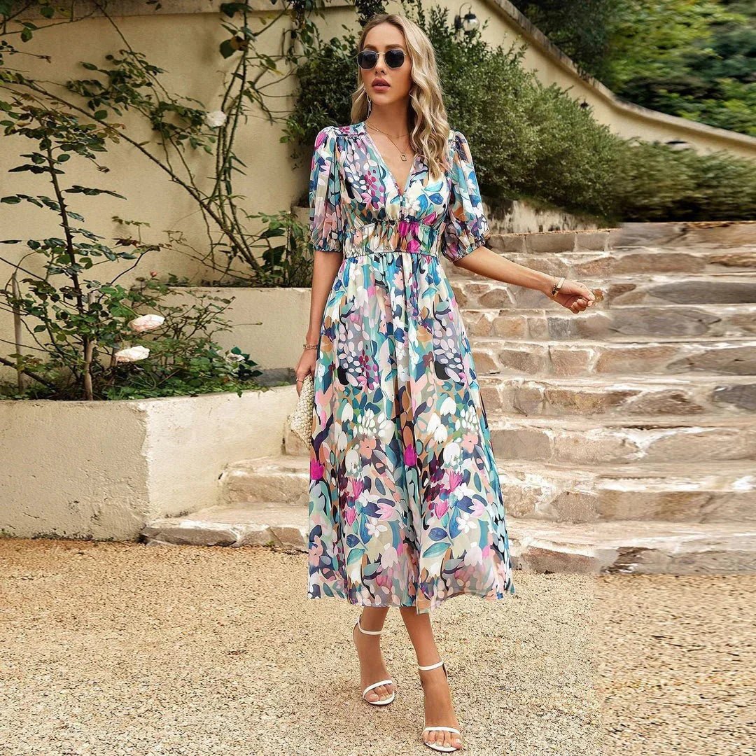 Camille™ | Emma Robe Colorée à Col en V
