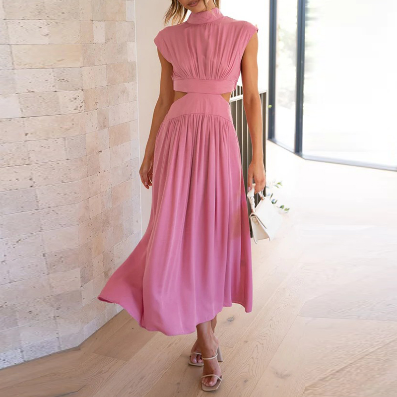 Camille™ | Lune Robe Midi Élégante à Découpes Latérales