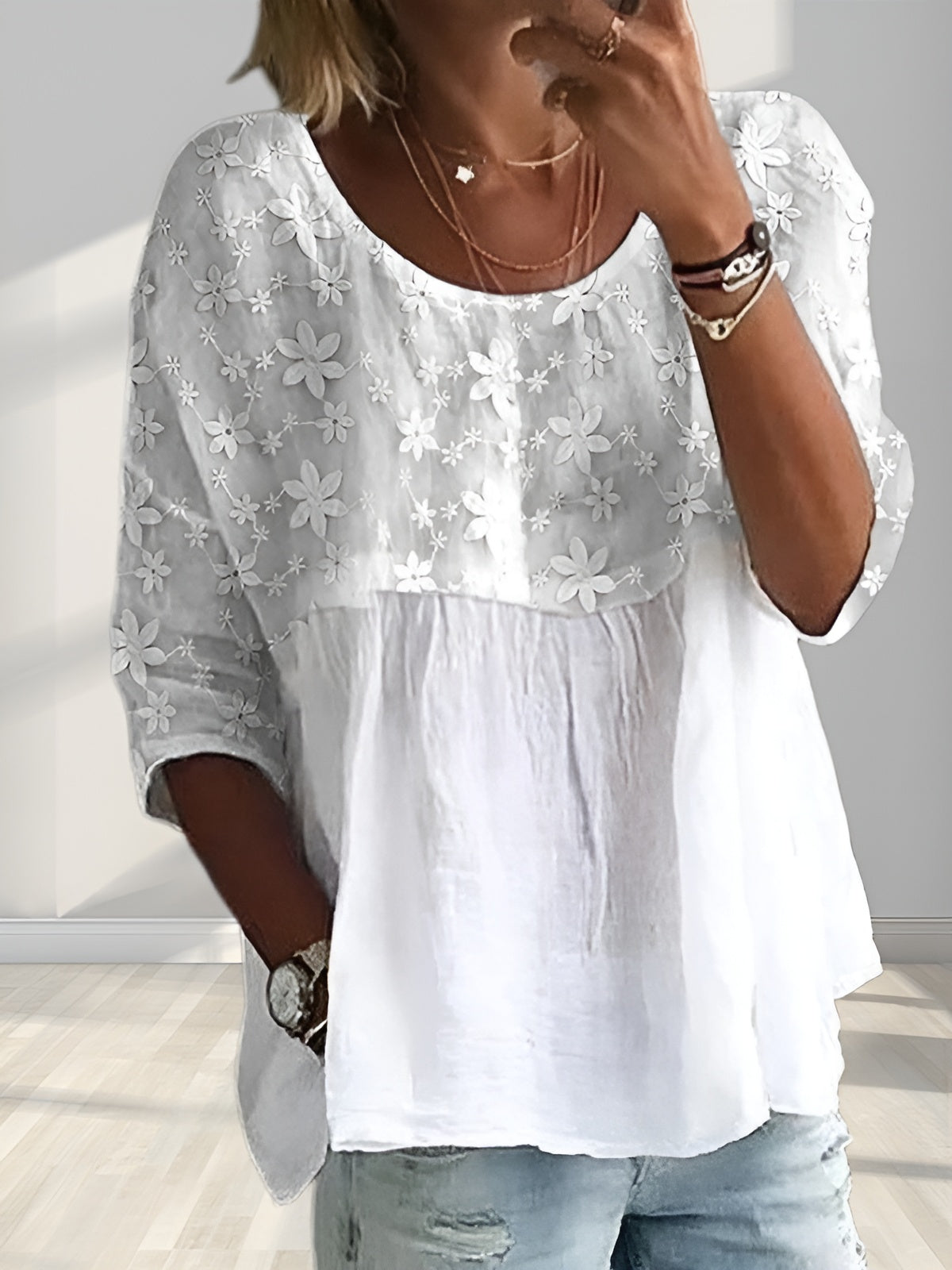 Aurelia™ | Blomma Broderad Blus
