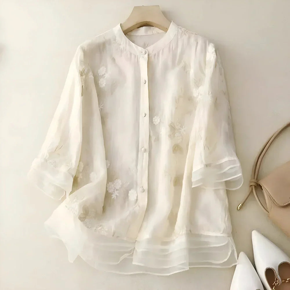 Evie™ | Bomull Blommig Top