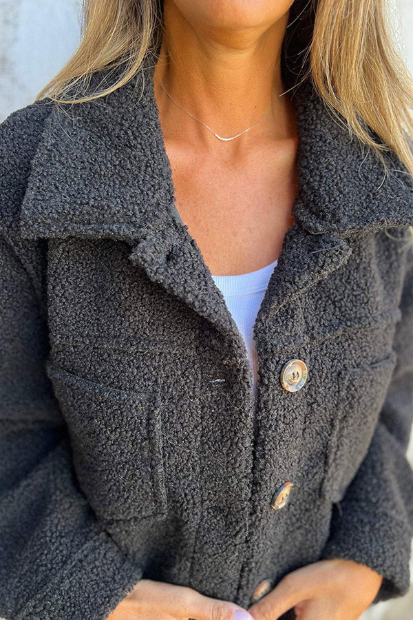 Eva™ | Mysig teddyjacka med eleganta knappar