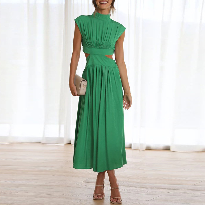 Camille™ | Lune Robe Midi Élégante à Découpes Latérales