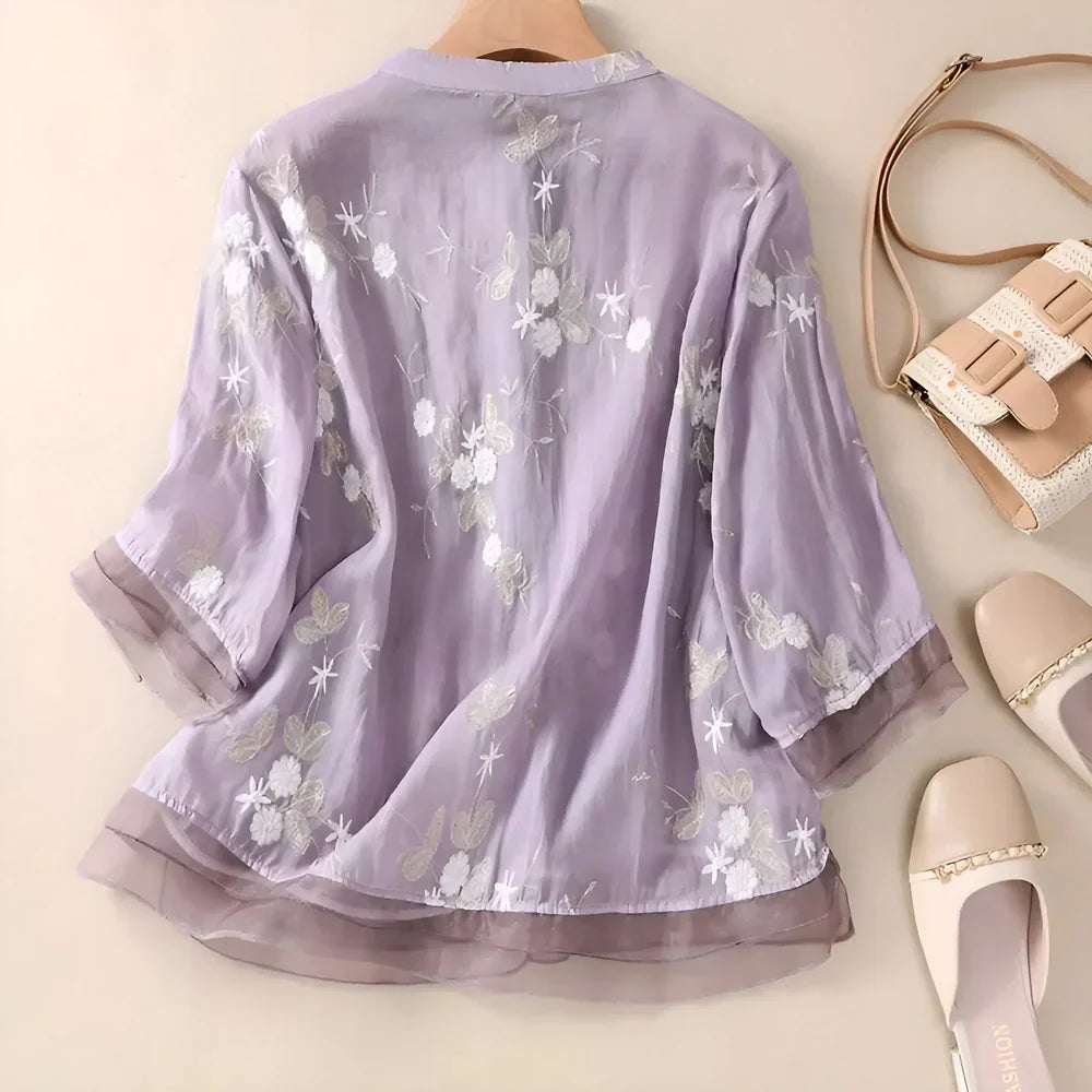 Evie™ | Bomull Blommig Top