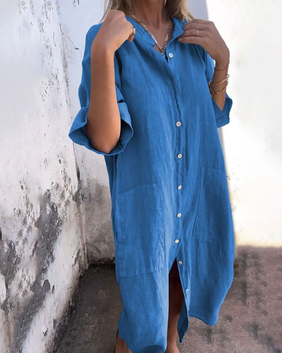 Alva™ | Ibiza-stil skjortklänning med avslappnad elegans