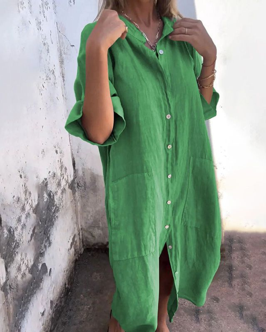 Alva™ | Ibiza-stil skjortklänning med avslappnad elegans