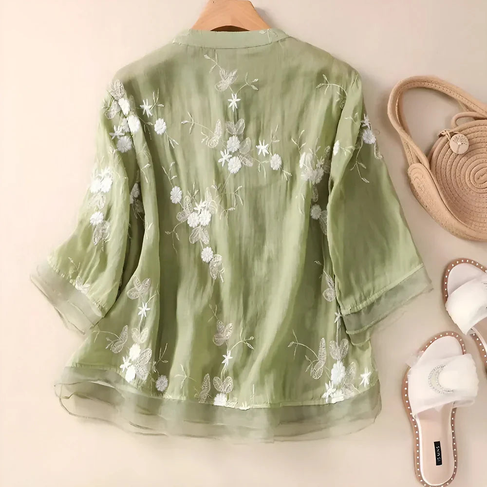 Evie™ | Bomull Blommig Top