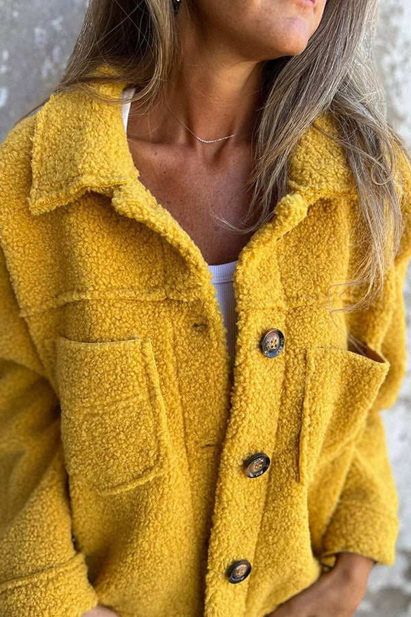 Eva™ | Mysig teddyjacka med eleganta knappar