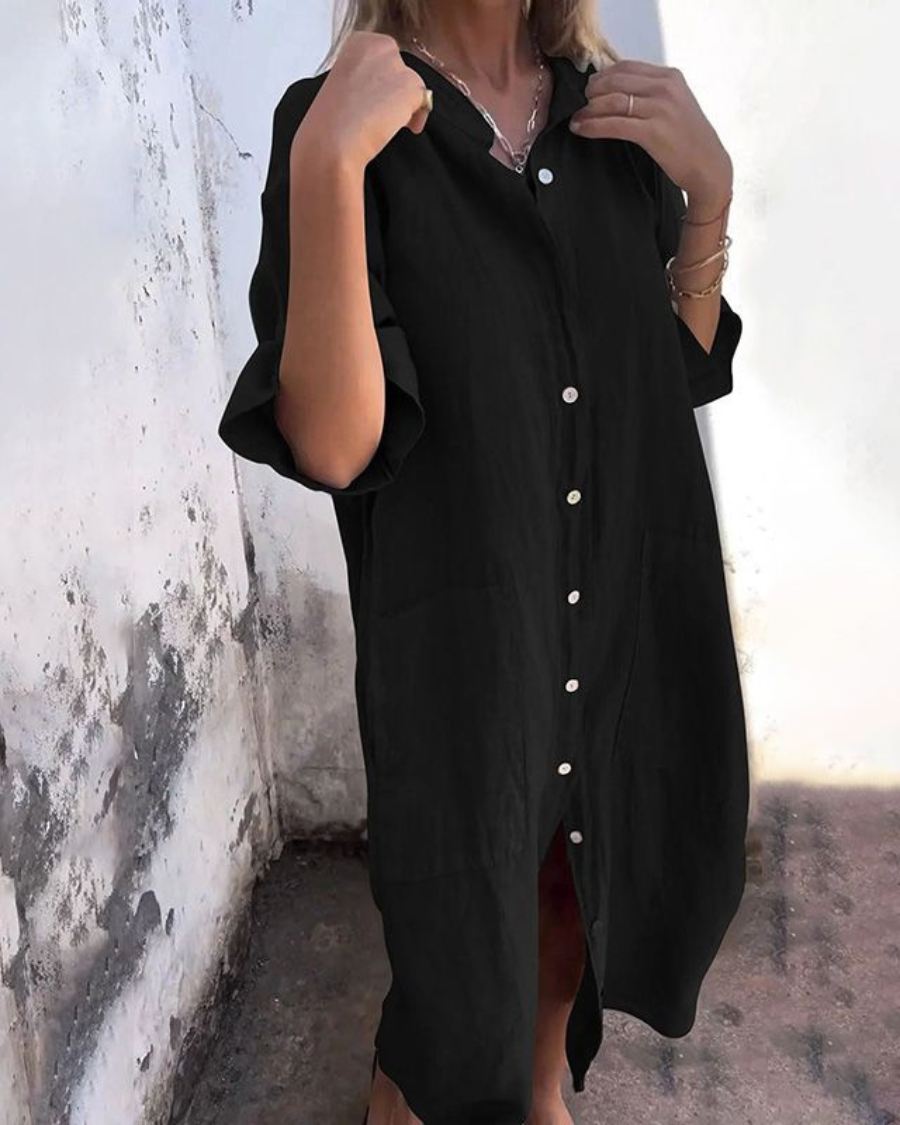Alva™ | Ibiza-stil skjortklänning med avslappnad elegans