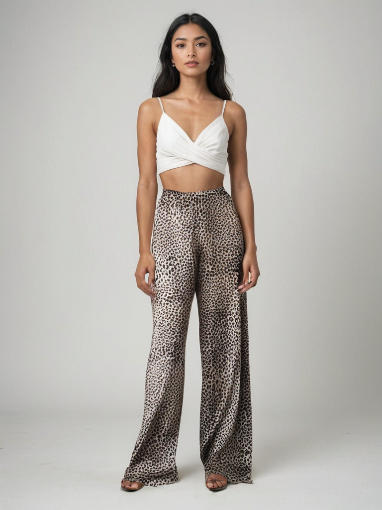 Camille™ | Pantalon Large Léopard