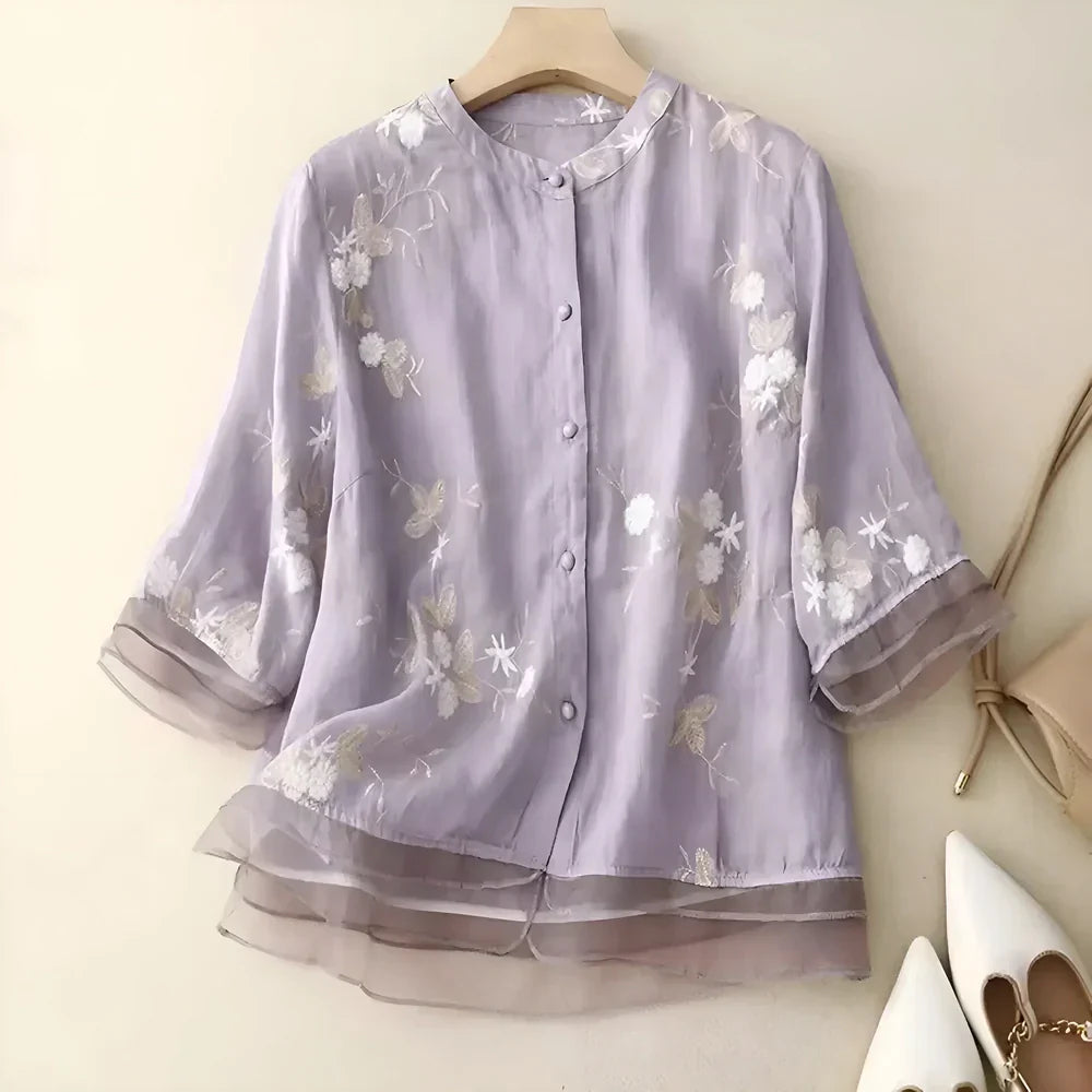 Evie™ | Bomull Blommig Top