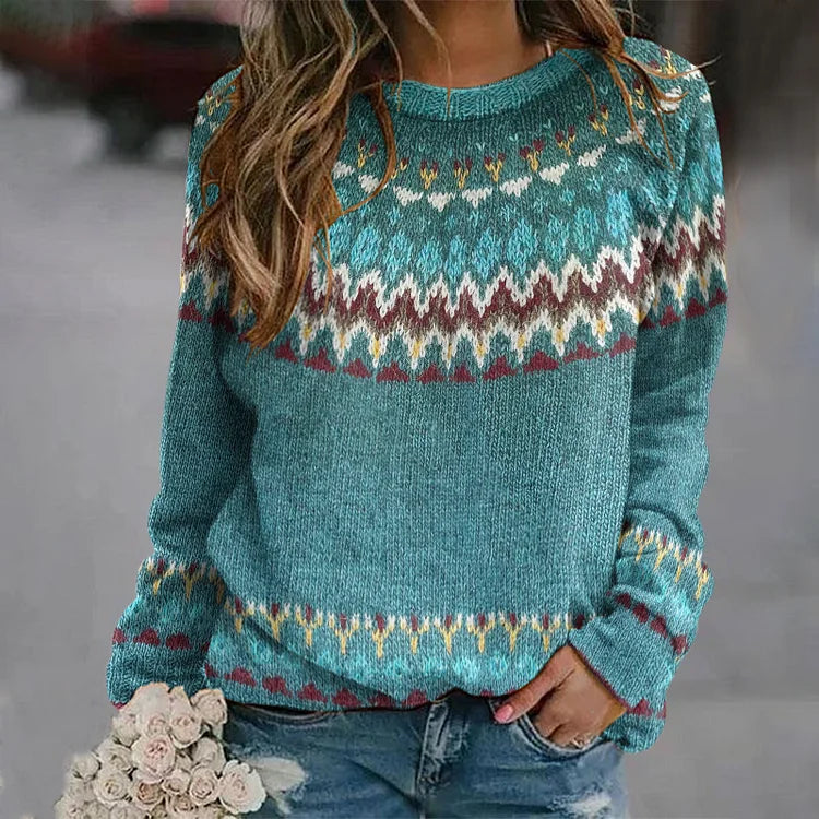 Camille™ | Pull rétro à motif de vagues