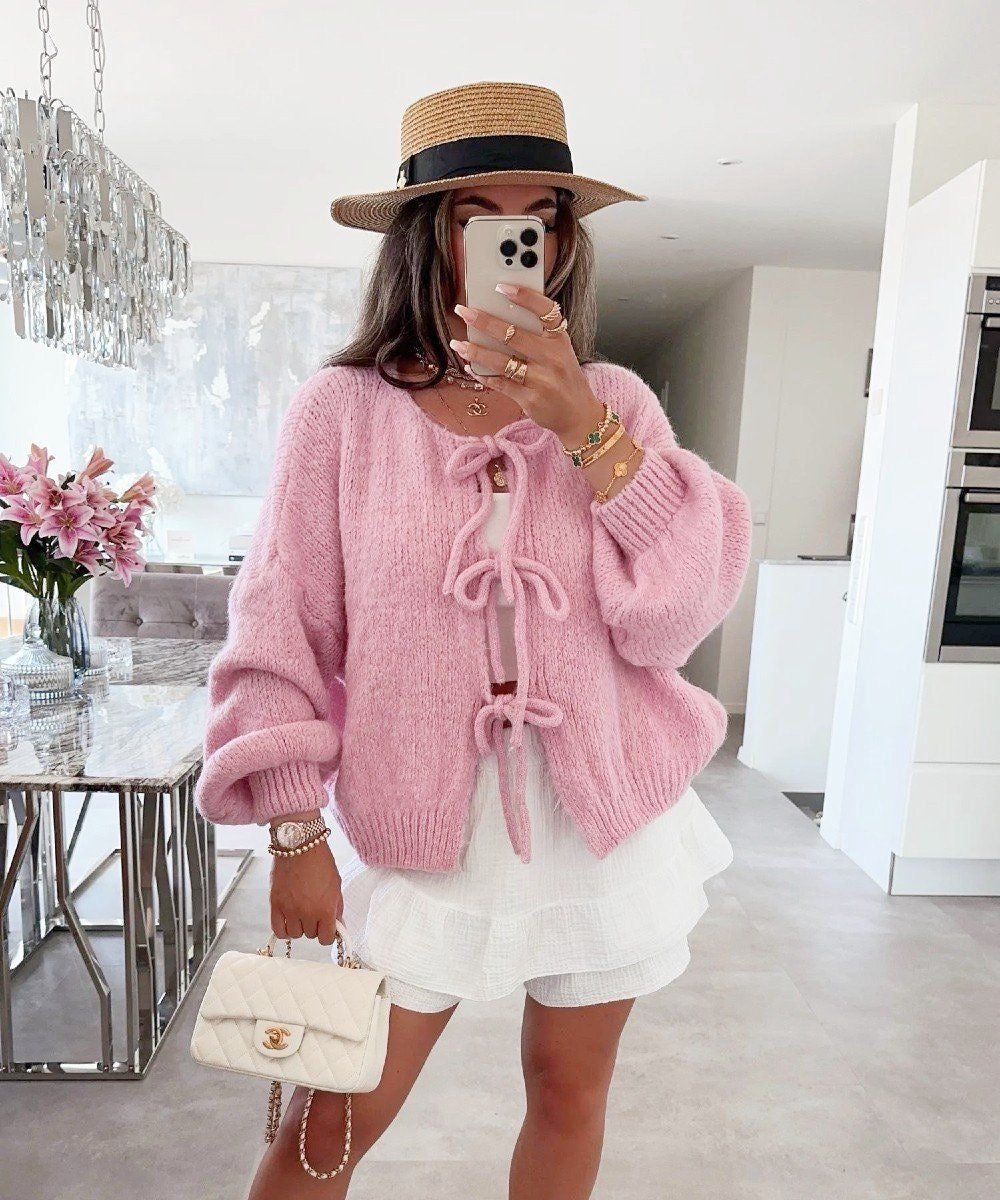 Camille™ | Cardigan avec Détails en Nœud