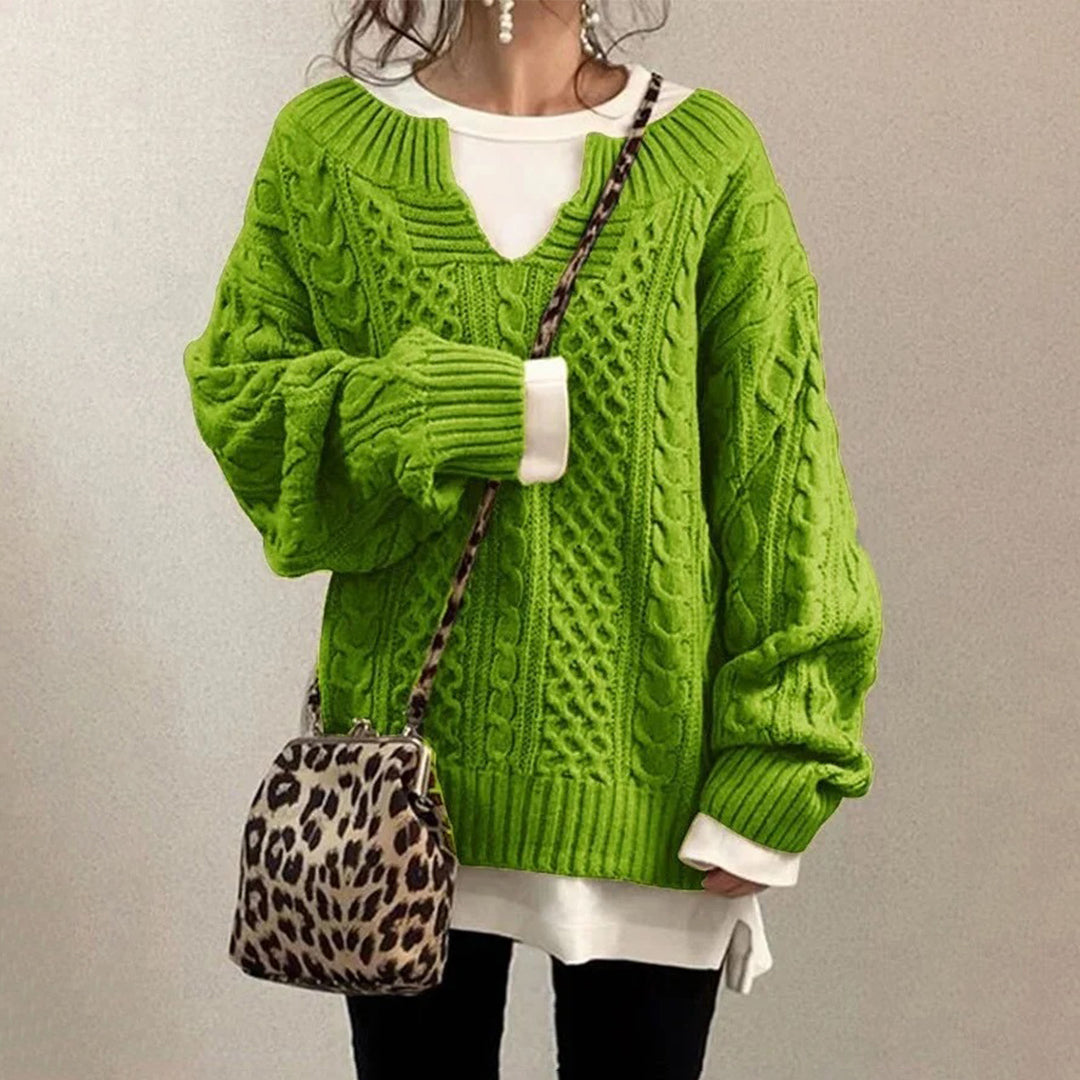 Camille™ | Pull en tricot oversize avec motif torsadé