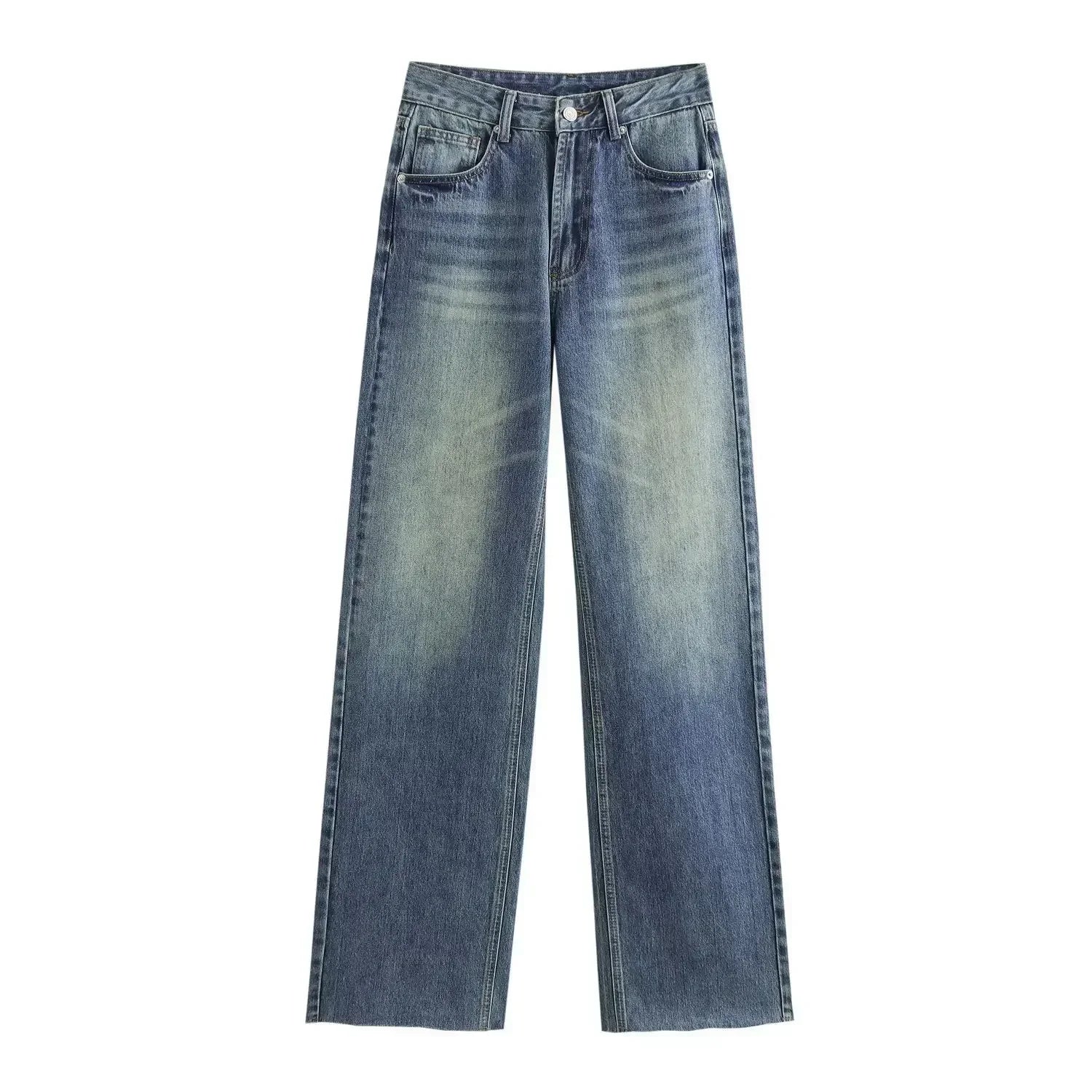 Camille™ | Jean Large Effet Usé