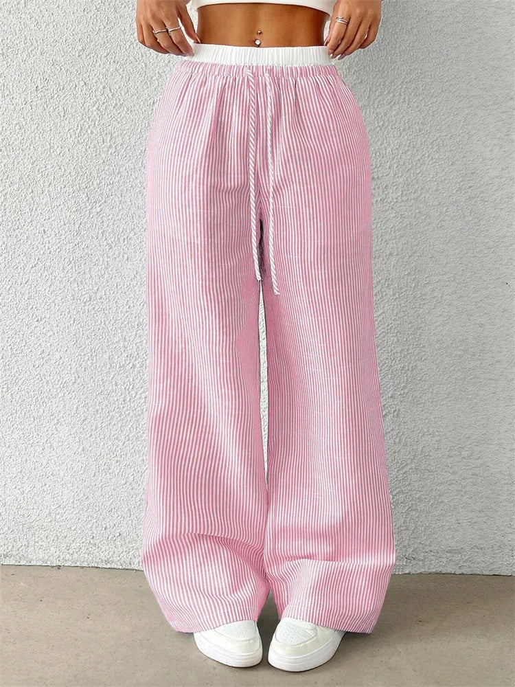 Camille™ | Pantalon Large Rayé
